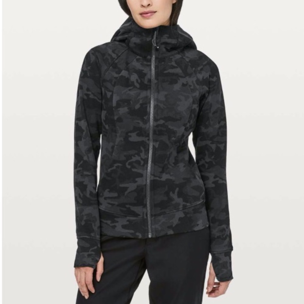 Lululemon Scuba Hoodie Blended Cotton Fleece Incognito Camo Multi Grey Size 4